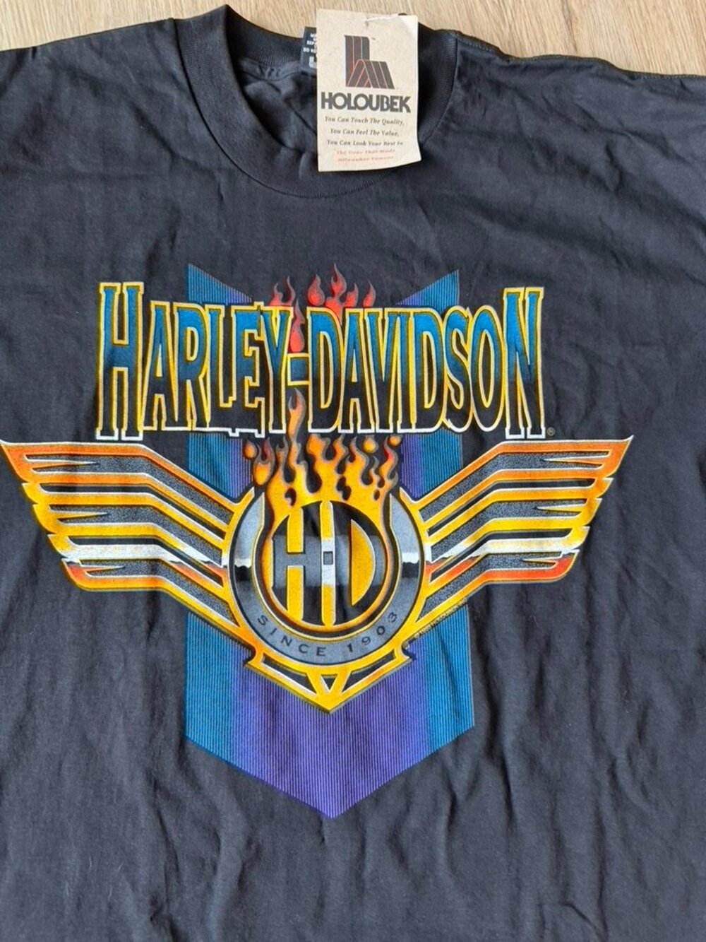 Vintage 1993 Harley Davidson Holoubek Deadstock NWT Tshirt Ohio Eagle XL